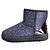 preiswerte Damenstiefel-Damen Stiefel Herbst / Winter Flacher Absatz Runde Zehe Komfort Schneestiefel Normal Draussen Blume Pelz / Glanz Walking Schwarz / Rosa / Silber