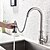 voordelige Keukenkranen-Keuken Kraan - Single Handle Een Hole Nikkel Geborsteld Pull-out / pull-down / Tall / High Arc Bassin Antiek Kitchen Taps