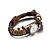 billige Armbåndsur-Dame Quartz Armbåndsur Vannavvisende Lær Band Vintage Bohemsk Mote Armring Brun