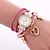 voordelige Armbandhorloges-Dames Polshorloge Armbandhorloge Modieus horloge Kwarts Kleurrijk Legering Band Amulet Heart Shape Vintage Snoep Informeel Bohémien Cool