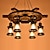 economico Modello a lanterna-6-Light 78cm(31.2inch) Luci Pendenti Legno Bicchiere Finiture verniciate Vintage Paese 110-120V 220-240V