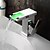 billige Baderomskraner-Baderom Sink Tappekran - Foss / LED Krom Centersat Enkelt Håndtak Et HullBath Taps