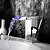 お買い得  浴室・洗面台用水栓金具-バスルームのシンクの蛇口 - 滝状吐水タイプ / LED クロム センターセット シングルハンドルつの穴Bath Taps