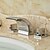 お買い得  浴室・洗面台用水栓金具-バスルームのシンクの蛇口 - 滝状吐水タイプ クロム 組み合わせ式 二つのハンドル三穴Bath Taps / 真鍮