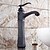 abordables Classiques-Robinet lavabo - Séparé Bronze huilé Set de centre Mitigeur un trouBath Taps / Laiton