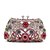 billige Aftenvesker-Dame Krystall / Rhinstein Metall Aftenveske Rhinestone Crystal Evening Bags Blomstermønster Gylden / Rose Gull / Kakifarget / Bryllup Vesker