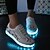 billiga Damsneakers-Unisex Sneakers LED-skor Vår / Höst / Vinter Platt klack Rundtå Komfort Babysko Ankelrem Sport Casual Snörning PU Promenad Vit / Lysande skor / Lysande skor