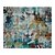 olcso Absztrakt festmények-Hang festett olajfestmény Kézzel festett - Absztrakt Mediterrán Európai stílus Tartalmazza belső keret / Nyújtott vászon