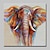お買い得  動物画-動物の油絵 印象派 象 手描き 正方形 ポップアート モダン ストレッチキャンバス