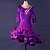 cheap Latin Dancewear-Latin Dance Dresses Women&#039;s Performance Spandex / Organza Ruffles / Crystals / Rhinestones 3/4 Length Sleeve High Dress