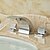お買い得  浴室・洗面台用水栓金具-バスルームのシンクの蛇口 - 滝状吐水タイプ クロム 組み合わせ式 二つのハンドル三穴Bath Taps / 真鍮