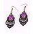 cheap Earrings-Women&#039;s Drop Earrings - Roses, Flower Simple Style Purple / Red For Wedding / Party / Daily