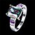 olcso Divatos gyűrű-Női Gyűrű Eljegyzési gyűrű Luxus minimalista stílusú Színes Cirkonium Kocka cirkónia Réz Négyzet Geometric Shape Ékszerek Esküvő Parti