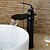 お買い得  浴室・洗面台用水栓金具-バスルームのシンクの蛇口 - 滝状吐水タイプ アンティーク銅 センターセット シングルハンドルつの穴Bath Taps