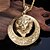 cheap Men&#039;s Necklaces-Men&#039;s Pendant Necklaces Animal Shape Lion Stainless Steel Gold Plated Personalized Fashion Jewelry For Party Halloween Daily Casual