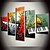 cheap Still Life Paintings-Oil Painting Hand Painted - Still Life Classic Modern Canvas Five Panels