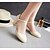 preiswerte Absatzschuhe für Damen-Damen Schuhe Kunstleder Frühling Sommer Herbst Komfort High Heels Blockabsatz Schnalle Für Normal Kleid Weiß Beige Rosa