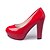 olcso Női magas sarkú cipők-Női Cipő PU Ősz / Tél Kényelmes Magassarkúak Vaskosabb sarok Erősített lábujj Fekete / Piros / Meztelen