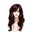 baratos Peruca para Fantasia-perucas de vinho para mulheres peruca sintética ondulada ondulada com franja peruca longa ruiva loira cabelo sintético feminino com mechas / balayage cabelo parte lateral peruca de halloween vermelha