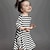cheap Casual Dresses-Toddler Little Girls&#039; Dress Striped Daily White Long Sleeve Stripes Dresses Fall Spring