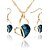 cheap Jewelry Sets-Women&#039;s Crystal Synthetic Diamond Jewelry Set Heart Ladies Earrings Jewelry Purple / Green / Blue For Party Daily