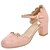 preiswerte Absatzschuhe für Damen-Damen Schuhe Kunstleder Frühling Sommer Herbst Komfort High Heels Blockabsatz Schnalle Für Normal Kleid Weiß Beige Rosa