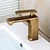 billige Klassisk-Baderom Sink Tappekran - Forskyll / Foss / Utbredt Antikk Kobber Centersat Enkelt Håndtak Et HullBath Taps