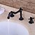 お買い得  浴室・洗面台用水栓金具-浴槽用水栓 - 組み合わせ式 アンティーク銅 センターセット 二つのハンドル三穴Bath Taps