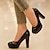 זול נעלי עקב לנשים-בגדי ריקוד נשים נעליים PU סתיו / חורף נוחות עקבים עקב עבה בוהן מחודדת שחור / אדום / עירום