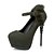 ieftine Tocuri de Damă-Pentru femei Pantofi Imitație de Piele Primăvară / Vară / Toamnă Confortabili Tocuri Toc Stilat / Platformă / Creepers Negru / Gri / Verde