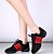 abordables Zapatos de jazz-Mujer Zapatos de Baile Moderno Zapatilla Suela Dividida Tacón Bajo Tela Negro / Morado / Rojo