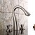お買い得  浴室・洗面台用水栓金具-バスルームのシンクの蛇口 - 組み合わせ式 ブラッシュドニッケル 組み合わせ式 二つのハンドル三穴Bath Taps / 真鍮