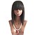 cheap Human Hair Wigs-Human Hair Glueless Lace Front Lace Front Wig With Bangs style Brazilian Hair Straight Yaki Wig 130% Density with Baby Hair Natural Hairline African American Wig 100% Hand Tied Women&#039;s Short Medium