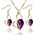 cheap Jewelry Sets-Women&#039;s Crystal Synthetic Diamond Jewelry Set Heart Ladies Earrings Jewelry Purple / Green / Blue For Party Daily