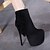 cheap Women&#039;s Boots-Women&#039;s Boots Fashion Boots Winter Fleece Dress Stiletto Heel Platform Black Dark Brown 5in &amp; over