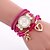 billige Armbåndsur-Dame Armbåndsur Moteklokke Quartz Fargerik Legering Band Sjarm Heart Shape Vintage Sukkertøy Fritid Bohemsk Kul Armring Svart Hvit Rød