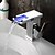 זול ברזים לחדר האמבטיה-חדר רחצה כיור ברז - מפל מים / נפוץ / LED ברונזה ששופשפה בשמן סט מרכזי חור ידית אחת אחתBath Taps