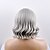 cheap Synthetic Trendy Wigs-Synthetic Wig Natural Wave Natural Wave Bob With Bangs Wig Short Grey Synthetic Hair Women&#039;s Gray