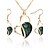 cheap Jewelry Sets-Women&#039;s Crystal Synthetic Diamond Jewelry Set Heart Ladies Earrings Jewelry Purple / Green / Blue For Party Daily
