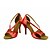 baratos Sapatos de Dança Latina-Mulheres Sapatos de Dança Latina / Sapatos de Salsa Glitter / Courino Fivela Sandália / Salto Presilha / Cadarço de Borracha Salto Personalizado Personalizável Sapatos de Dança Vermelho / Dourado