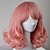 cheap Synthetic Trendy Wigs-Synthetic Wig Straight Straight With Bangs Wig Pink Short Pink Synthetic Hair Women&#039;s Middle Part Pink