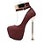 رخيصةأون أحذية نسائية-للمرأة أحذية جلد صيف كعوب كعب ستيلتو منصة أمام الحذاء على شكل دائري إلى فستان أبيض أسود رمادي أحمر