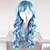 abordables Pelucas sintéticas de moda-Pelucas sintéticas Ondulado Natural Ondulado Natural Peluca Larga Muy largo Azul Pelo sintético Mujer Azul
