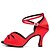 abordables Zapatos de baile latino-Mujer Zapatos de Baile Latino Sandalia Tacón Stiletto Satén Pedrería Color Camello / Negro / Rojo / Interior / Cuero