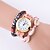 cheap Bracelet Watches-Women&#039;s Fashion Watch Wrist watch Bracelet Watch Colorful Quartz PU Band Vintage Bohemian Charm Bangle Cool Casual Multi-Colored Strap Watch