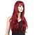 cheap Synthetic Trendy Wigs-Synthetic Wig Wavy Wavy With Bangs Monofilament L Part Wig Long Dark Wine Synthetic Hair Women&#039;s Heat Resistant Red