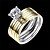 olcso Divatos gyűrű-Női Gyűrű / Eljegyzési gyűrű - Rozsdamentes acél, Cirkonium, Kocka cirkónia Duplarétegű, Divat 6 / 7 / 8 Aranyozott Kompatibilitás Esküvő / Parti / Napi