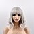 cheap Synthetic Trendy Wigs-Synthetic Wig Natural Wave Natural Wave Bob With Bangs Wig Short Grey Synthetic Hair Women&#039;s Gray