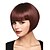 cheap Synthetic Trendy Wigs-Synthetic Wig Straight Yaki Straight Yaki Bob With Bangs Wig Dark Brown#2 Synthetic Hair Women&#039;s Red