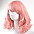 cheap Synthetic Trendy Wigs-Synthetic Wig Straight Straight With Bangs Wig Pink Short Pink Synthetic Hair Women&#039;s Middle Part Pink